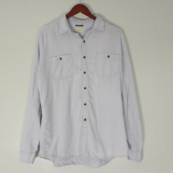 GH Bass & Co Gray‎ Linen Cotton Button up |  Men's Large - Picture 2 of 9